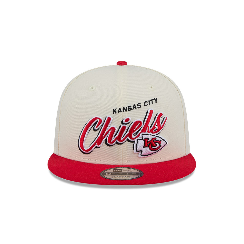 Kansas City Chiefs Hat - Script Chrome White OTC 2-Tone NFL 9Fifty Snapback Cap - New Era